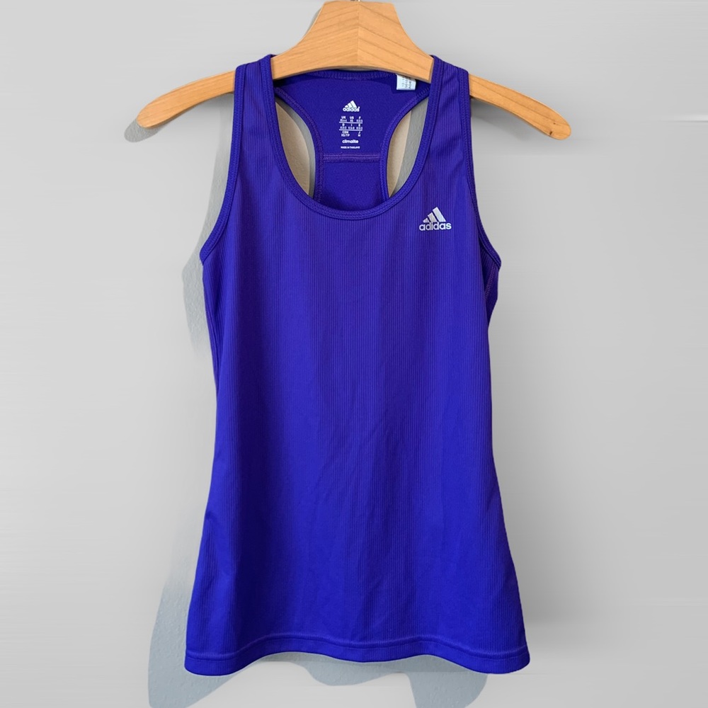 SOLD Adidas ClimaLite Racerback Tank Purple Blue Sz XS
